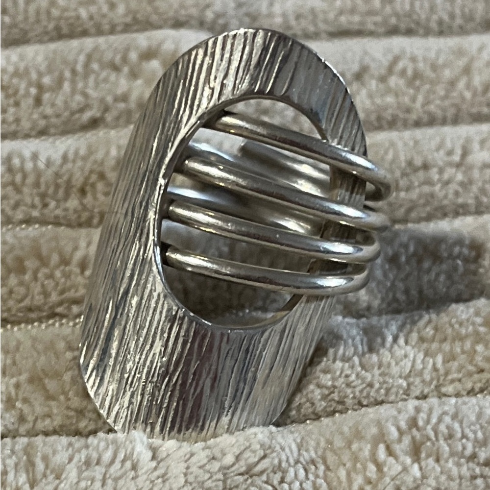 Sterling Silver Statement Oval Ring - image 1